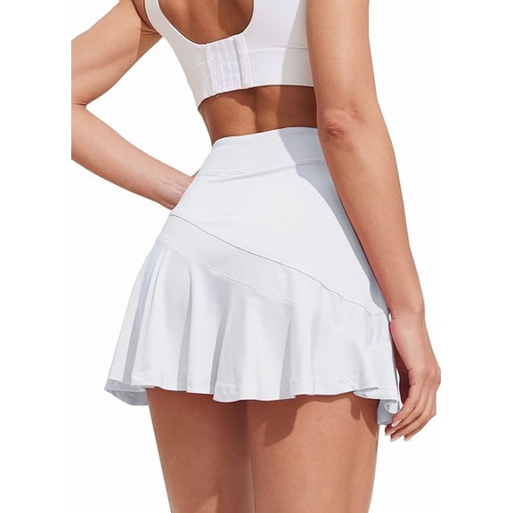 Oudiya Tennis Skirts for Women Pleated Athletic Golf Skorts Skirt with Shorts Pockets Lightweight Running Workout Skirt