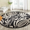 thumbnail image 2 of Safavieh Courtyard Crystal Floral Indoor/Outdoor Area Rug, Black/Sand, 7'10" x 7'10" Round, 2 of 11