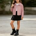 thumbnail image 2 of ITSAME Girls Faux Leather Zip Up Moto Jacket Lapel Long Sleeve Outdoor Trendy Casual Outerwear with Pockets Size 7, 2 of 9