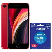 Tracfone Apple iPhone SE, 64GB, Red- Prepaid Smartphone with FREE 180-Day No-Contract Plan