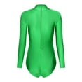 thumbnail image 4 of Kaerm Womens Gymnastic Leotard One Piece Bodysuit For Dance Long Sleeve Mock Turtleneck Green XXL, 4 of 6
