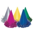 thumbnail image 1 of Foil Fringed Party Hats, Assorted, 6ct, 1 of 2
