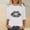 White, variant on Women's Leopard Print Lip Graphic 3/4 Sleeve T-Shirt Basic Crew Neck Casual Fashion Top