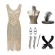 thumbnail image 2 of Vestido vintage de los años 20 hecho a mano con lentejuelas y borlas para la reunión anual, 2 of 5