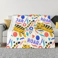 thumbnail image 1 of XMXT Throw Blanket, Jumping Cartoon Tiger Machine Washable Blankets for Sofa, 50 x 40 inches, 1 of 9