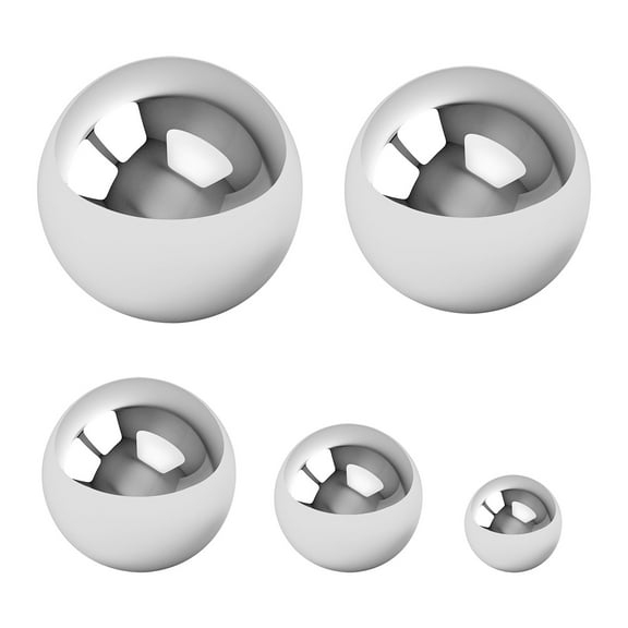 Pretyzoom 5pcs Shiny Metal Balls Mirror Polished Spherical Decorations for Outdoor Garden Decor