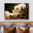 thumbnail image 3 of wall26 Canvas Print Wall Art Retro Orchid Flower Massage Stone Meditation Candles Nature Wilderness Photography Realism Rustic Landscape Colorful for Living Room, Bedroom, Bathroom, Office - 32", 3 of 5