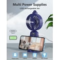 thumbnail image 3 of Ventilador con rociador de agua nebulizada, batería de gran capacidad de 5000 mAh, mini ventilador portátil operado y 5 velocidades ajustables (azul), 3 of 5