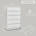 thumbnail image 5 of wow97e Modern 5 Drawers Dresser with Large Drawers, Wood Mid Century Chests of Drawers w/Curved Profile Design, for Bedrooms and Living Room, 5 of 7