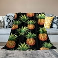 thumbnail image 2 of ARISTURING  Pineapple Blanket Gifts for Women Girls Mom, Tropical Fruits Decoration for Home Bedroom Living Room Chair Office, Soft Comfort Fuzzy Lightweight Throw Blankets Black, 2 of 6
