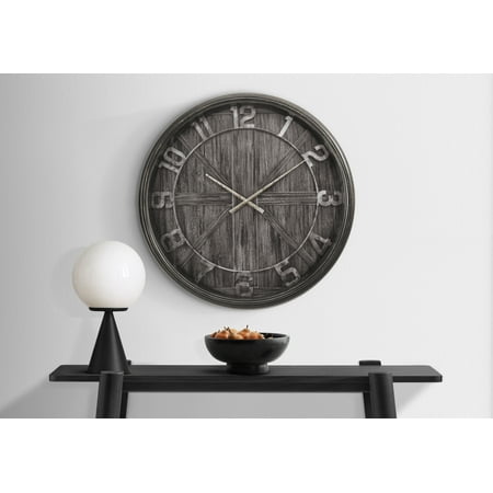 Clocks - 30 Round - Large Oversized - Wall Clock - Brown - Transitional