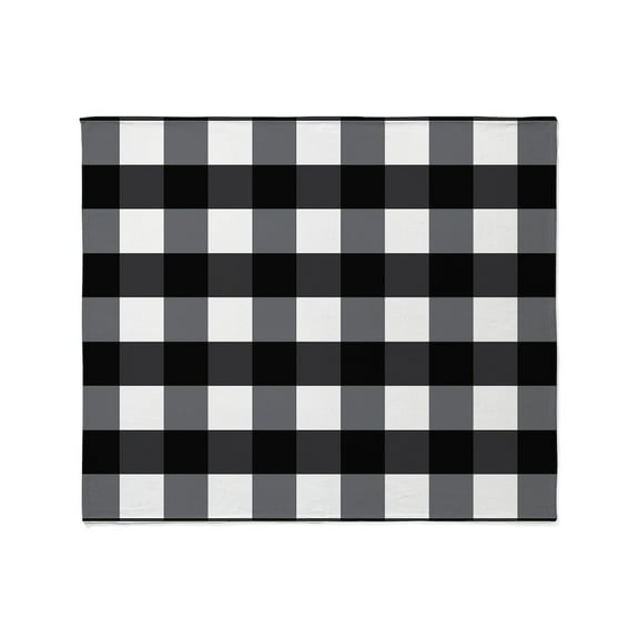 CafePress - Gingham Checks Black White Throw Blanket - Soft Fleece Throw Blanket, 50"x60" for All Ages