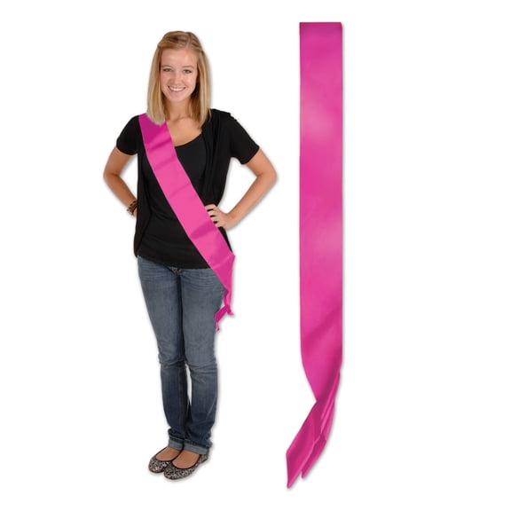 Satin Sash 33" X 4" - 6 Pack (1 Per Package) - Cerise