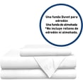 thumbnail image 2 of Juego de Funda Duvet, Bluelander, para Edredón King Size, Diseño Liso, Blanco, 2 of 8