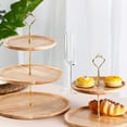 thumbnail image 6 of Fruit Plate Wood Natural Textured Simple Elegant Strong Durable Food Tray Cake Fruit Serving Tray 20+25+30cm Three Layers, 6 of 8