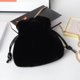 thumbnail image 3 of Bolso de hombro de felpa, bolso de mano, bolso cruzado para mujeres y niñas. Negro, 3 of 8