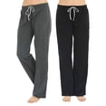 thumbnail image 1 of U2Skiin Paquete De 2 Pantalones De Pijama Para Mujer, Pantalones De Pijama Suaves Y Cómodos Para Mujer, Pantalones De Pijama Ligeros Para Dormir Para Mujer (Negro/Gris Oscuro Mel. M), 1 of 4