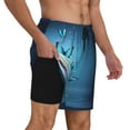 thumbnail image 3 of Balery Butterflies And Waterlily In Water Mens Swim Trunks Swim Shorts for Men Quick Dry Inseam Beach Shorts with Compression Liner Pocket-Large, 3 of 9