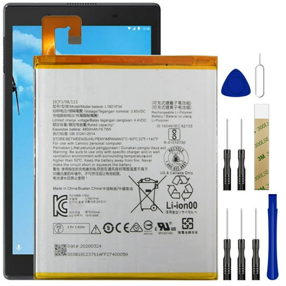 Replacement Battery L16D1P34 For Lenovo Tab 4 8" TB-8704V Tool