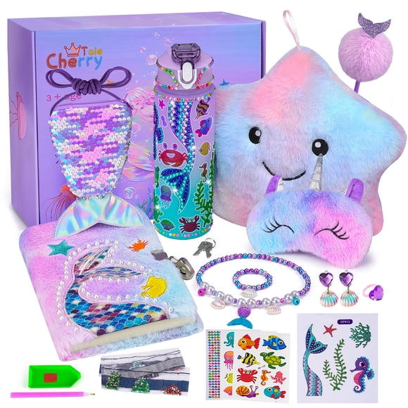 Set de regalo Cherry Tale Mermaid para niñas de 5 a 10 años con almohada