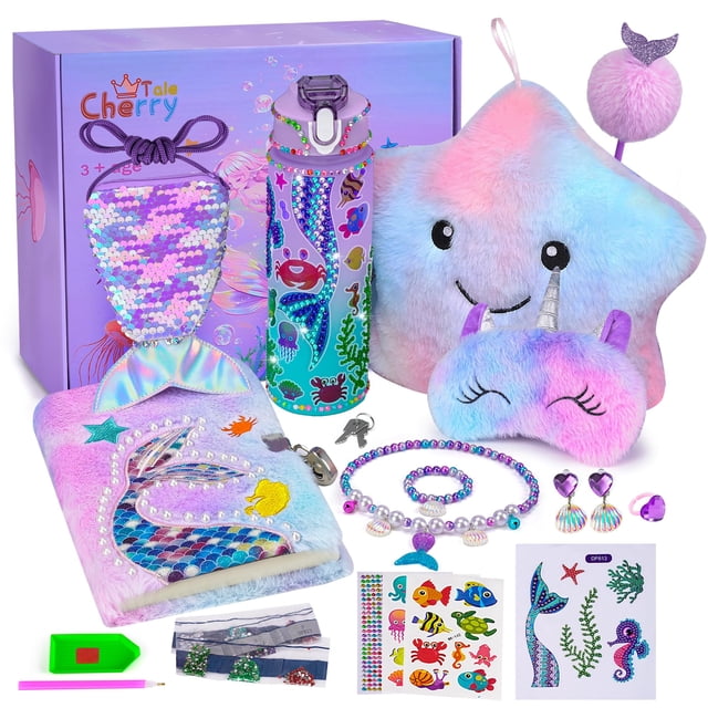 Set de regalo Cherry Tale Mermaid para niñas de 5 a 10 años con almohada
