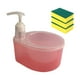 thumbnail image 1 of Dispensador de jabón líquido 2 en 1 con bomba para encimera de cocina. Rosa, 1 of 9
