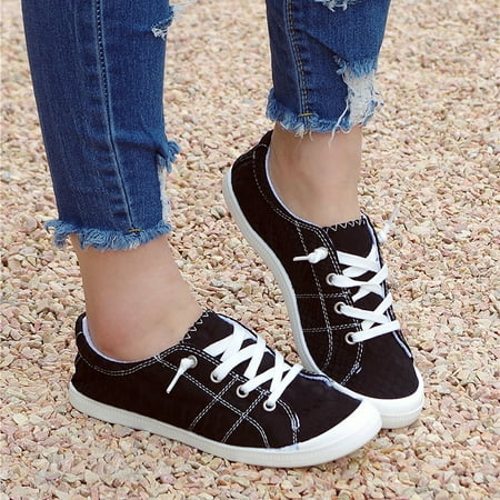

EQWLJWE Low-cut Canvas Shoes One-foot Lazy Korean Version Student Casual Flat Shoes Women s Flat Shoes Holiday Clearance