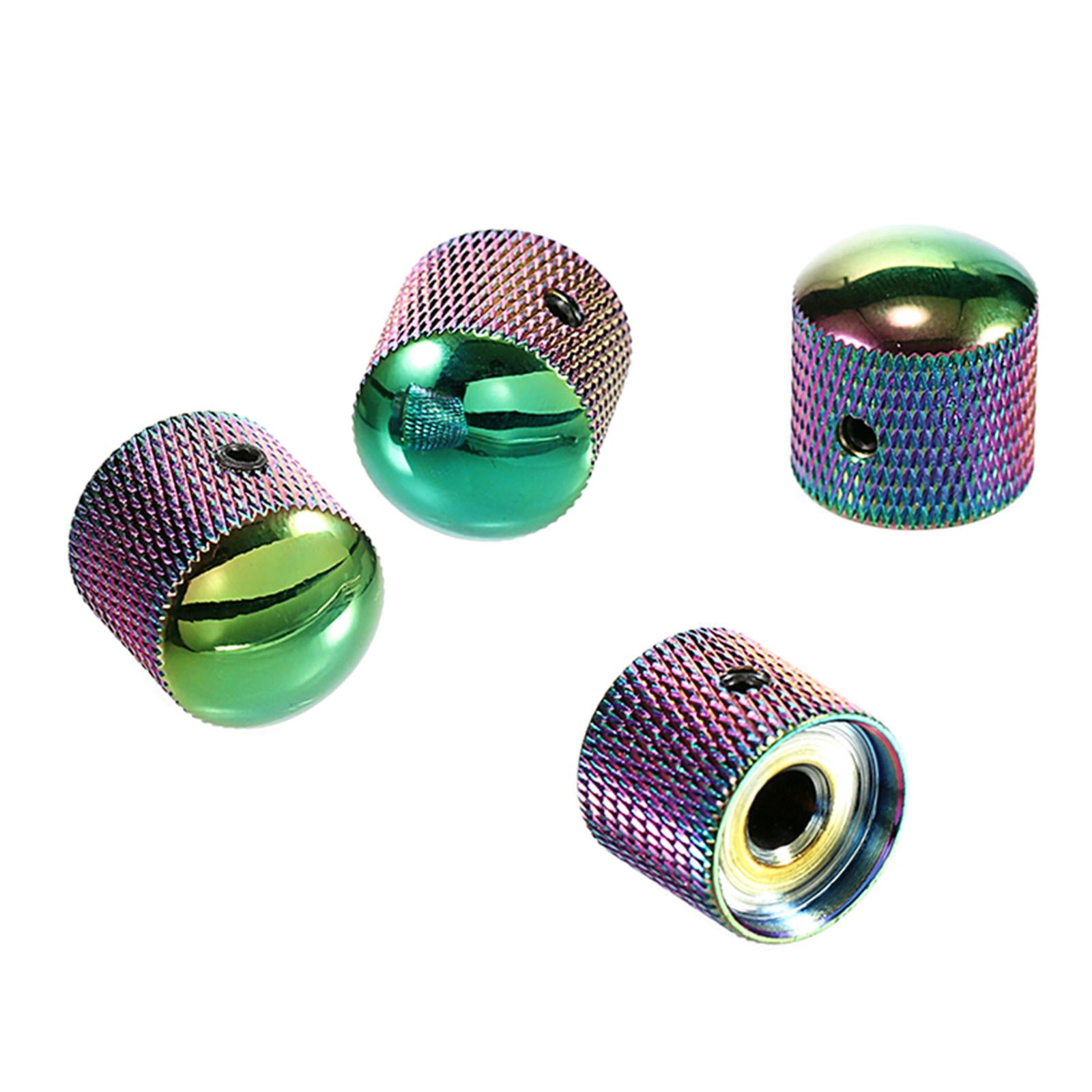 QccHieUs 4 Pieces Electric Guitar Bass Knobs Volume and Tone Control, Professional, Metal