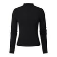 thumbnail image 4 of Women Fashion Slim Fit Half Turtleneck Long Sleeve Thumb Hole T Shirt, 4 of 5