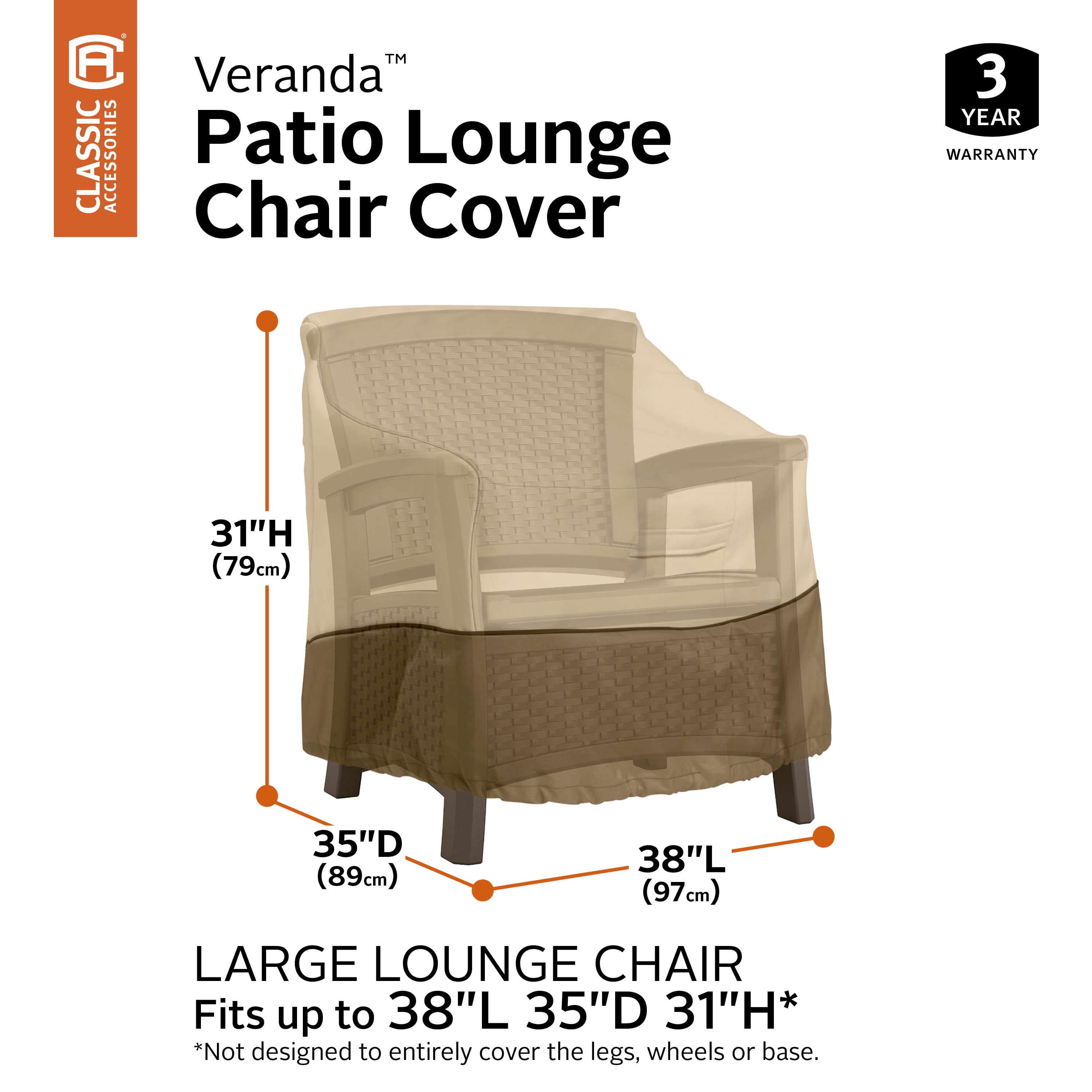 Clic Accessories Veranda Patio Deep Seat Lounge Chair Cover Deep Seat Lounge Chair Cover
