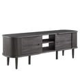 thumbnail image 3 of Media TV Stand Console Table, Dark Grey Gray, Wood, Mid Century Living Room Lounge Cafe Lobby, Modern Contemporary HB34484, 3 of 10