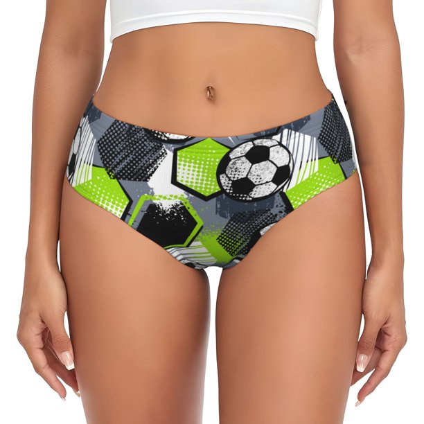 Fotbe Football Calzones Estampados para Mujer – Ropa Interior de Algodón, Cómoda, Suave y Elástica-Medium