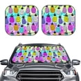 thumbnail image 2 of Haiem Graffiti Pineapples Car Windshield Sun Shade (2 Pieces) Foldable Windshield Sun Shade Car Accessories for Truck SUV Pickup-Medium, 2 of 7