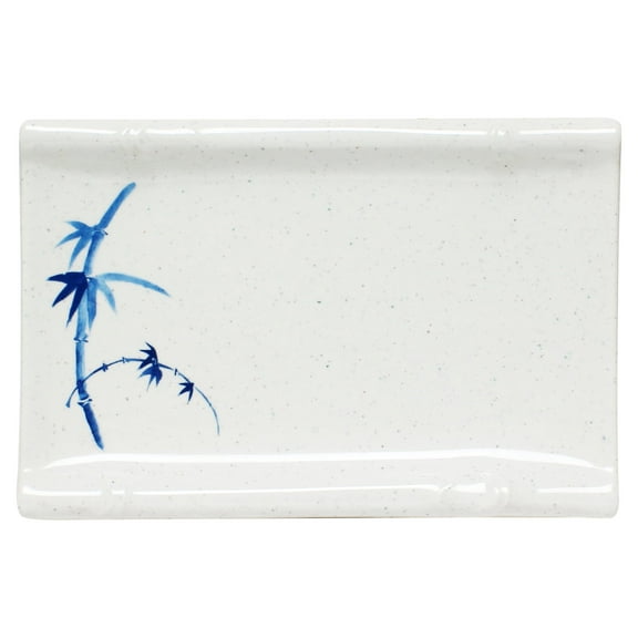 Excellante Blue Bamboo Melamine Dinnerware Collection 6 3/4" X 4 1/2" Bamboo Plate, Comes in Dozen