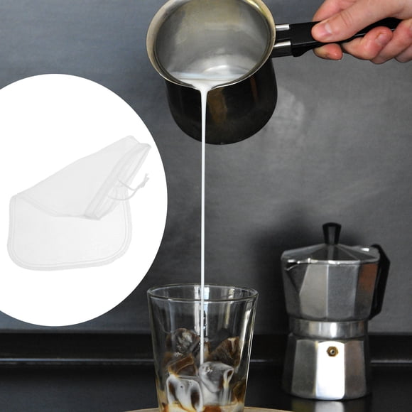 EXHUMKY 1Set Soymilk Filter Bag White Nylon Fine Mesh Technology Ideal For Home Brewers And Cooks