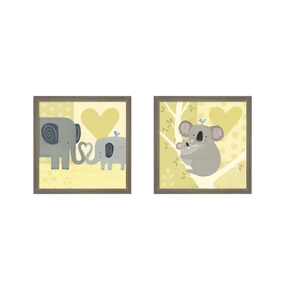 Great Art Now Mama and Me by Victoria Borges, 2 Piece Framed Art Set Each 13.5W x 13.5H