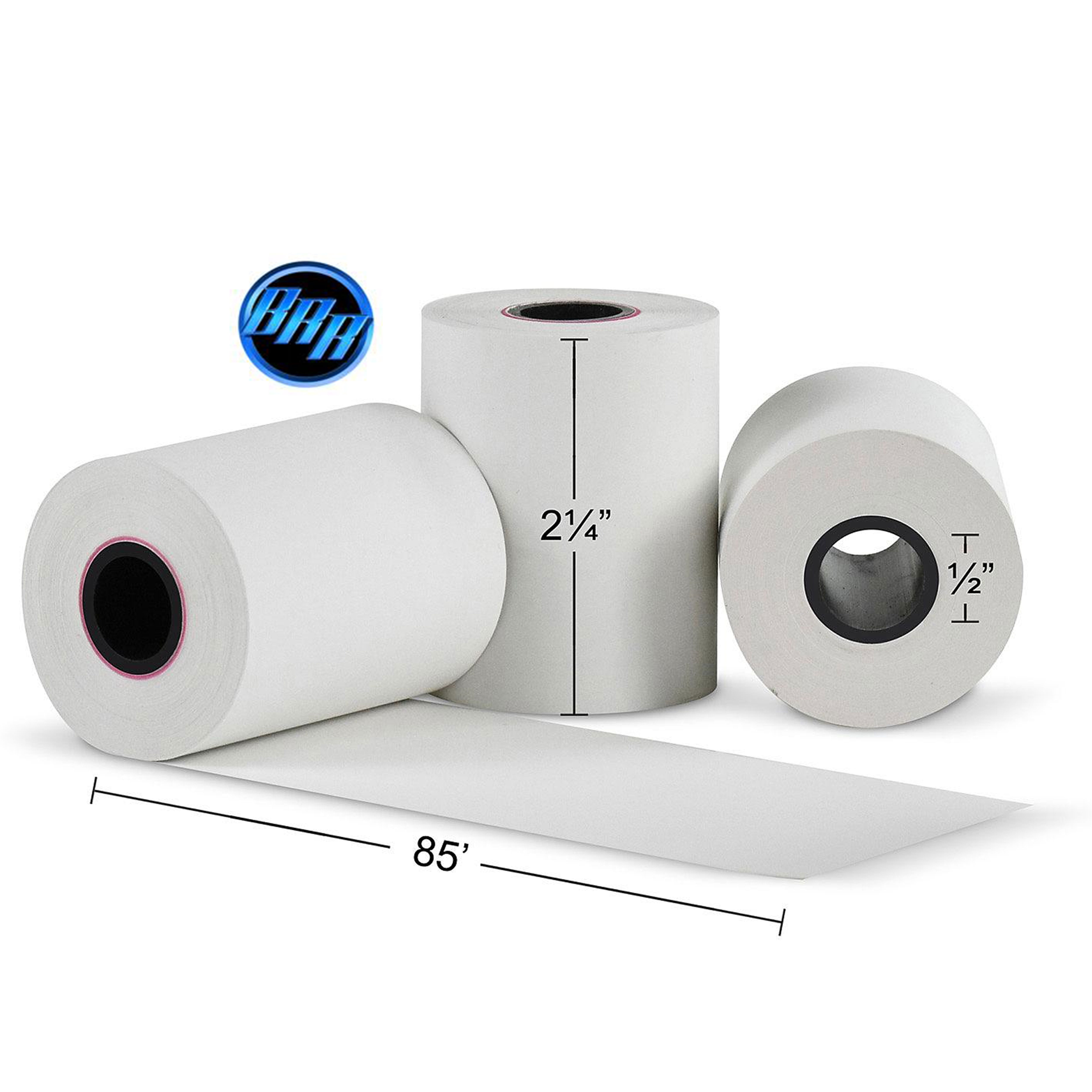 50 Rolls Reseller thermal paper rolls 2 1 4 x 85 Blank Tabs Vx510 Vx570 FD50 T4220 Thermal Paper BPA Free 