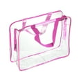 thumbnail image 3 of Uxcell L Size Clear Toiletry Bag Makeup Cosmetic Pouch with Zipper Handle, Rose Red, 3 of 6