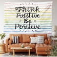 thumbnail image 3 of Positive Energy Tapestry, Words on Pastel Tone Rainbow Colors Brushstroke Lines, Fabric Wall Hanging Decor for Bedroom Living Room Dorm, 5 Sizes, Multicolor, by Ambesonne, 3 of 9