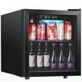 thumbnail image 2 of Kndko Mini Beverage Refrigerator - 48 Can Mini Fridge with Digital Temperature Control, LED Light, Reversible Door, Perfect for Home, Office, Bar, and Game Room - 1.3 Cu.Ft, Black, 2 of 4