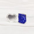 thumbnail image 2 of AAA Lapis Lazuli Ring, Rough Lapis Lazuli Ring, Afghani Lapis, Adjustable Heart Ring, 925 Sterling Silver, Womens Ring, Christmas, Thanksgiving, Handmade, Statement Jewelry, Rough Gemstone Jewelry, 2 of 5