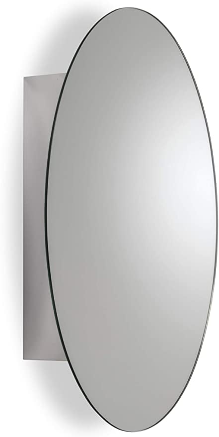 Croydex, Wall Mounted, Tay Oval, Stainless-Steel, Mirror Medicine Cabinet, - 17' x 12' x 4'