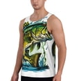 thumbnail image 2 of Pofeuu Big bass fish Print Men's Workout Tank Tops Sleeveless Muscle Gym Shirt Quick Dry -3X-Large, 2 of 7