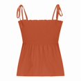 thumbnail image 3 of Summer Tank Tops For Women Ruffle Smocked Square Neck Sleeveless Tops Tie Shoulder Spaghetti Strap Blouse Babydoll Peplum Cami Shirts, 3 of 4