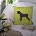 thumbnail image 3 of Carolines Treasures BB3873PW1414 Giant Schnauzer Checkerboard Green Fabric Decorative Pillow, 3 of 4