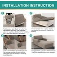thumbnail image 3 of OKYUK Chaise Lounge Slipcover, Jacquard Stretch Chaise Chair Covers, Sofa Chaise Slipcover with Double Arm, Machine Washable Furniture Protector Couch Soft for Living Room Bedroom (Taupe), 3 of 7