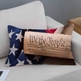 thumbnail image 2 of Throw Pillow Covers Americana United States Constitution Rolled in Scroll on Vintage American Flag and Rustic Wooden Board Pillow Case 12x20 Inches, 2 of 6