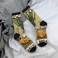thumbnail image 5 of Fuzoiu Vintage Garlic Bread Illustration Print Athletic Crew Socks for Men & Women,Casual Crew Socks,Above Ankle Crew Socks for Business, Casual, 5 of 6