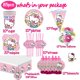 thumbnail image 1 of Suministros de fiesta Kawaii de Hello Kitty, globos de gato rosa, tazas, platos, mantel, juguetes, decoraciones de feliz cumpleaños, Sanrio, 1 of 4
