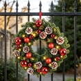 thumbnail image 4 of Lighted Christmas Wreath with Pinecones & Berries, 16" Real Touch Pine Needle Wreath, Christmas Wreaths for Front Door, Winter Xmas Wreath, Indoor Outdoor Christmas Decorations, 4 of 6
